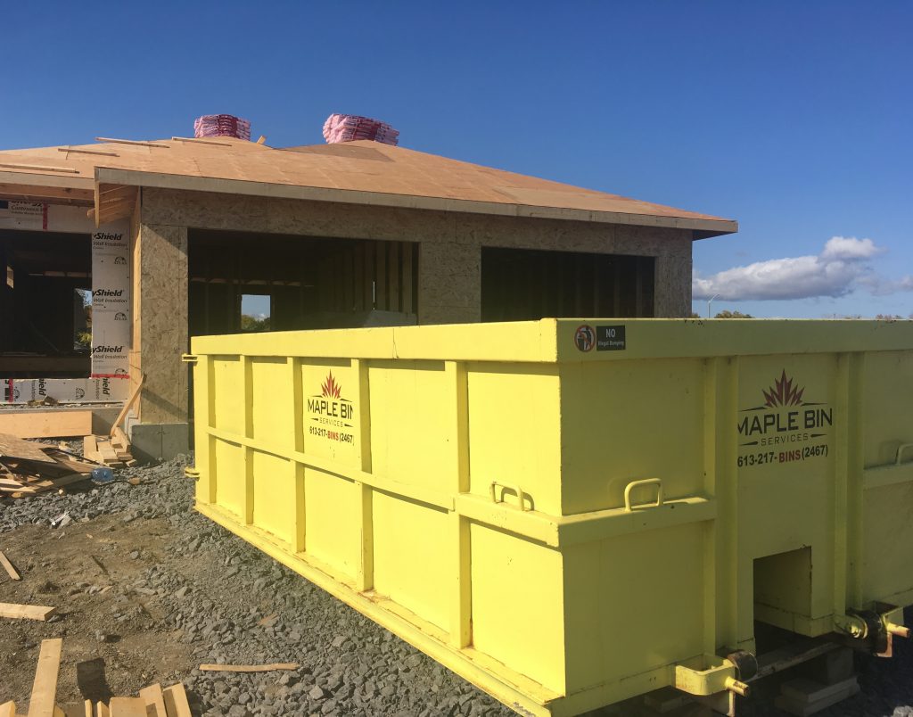 rental bin at new home construction site
